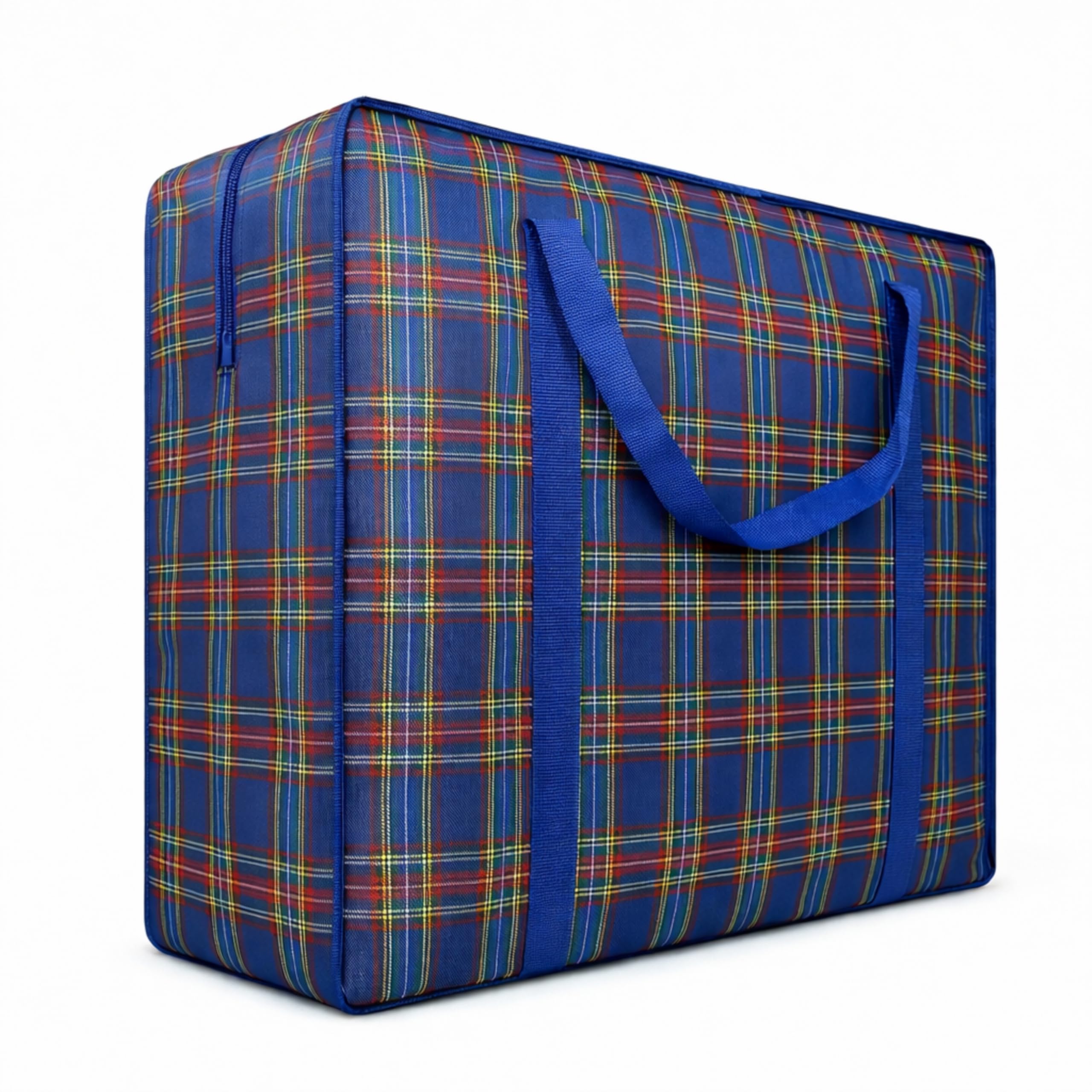 82L Extra Large JUMBO 190 GSM Oxford Fabric Waterproof Storage Bags with Zipper & Strong Handles – Heavy Duty Reusable for Moving, Laundry & Bedding (BLUE)