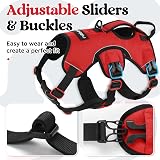 rabbitgoo Escape-Proof Dog Harness Medium XL Red with Handle Reflective view 6