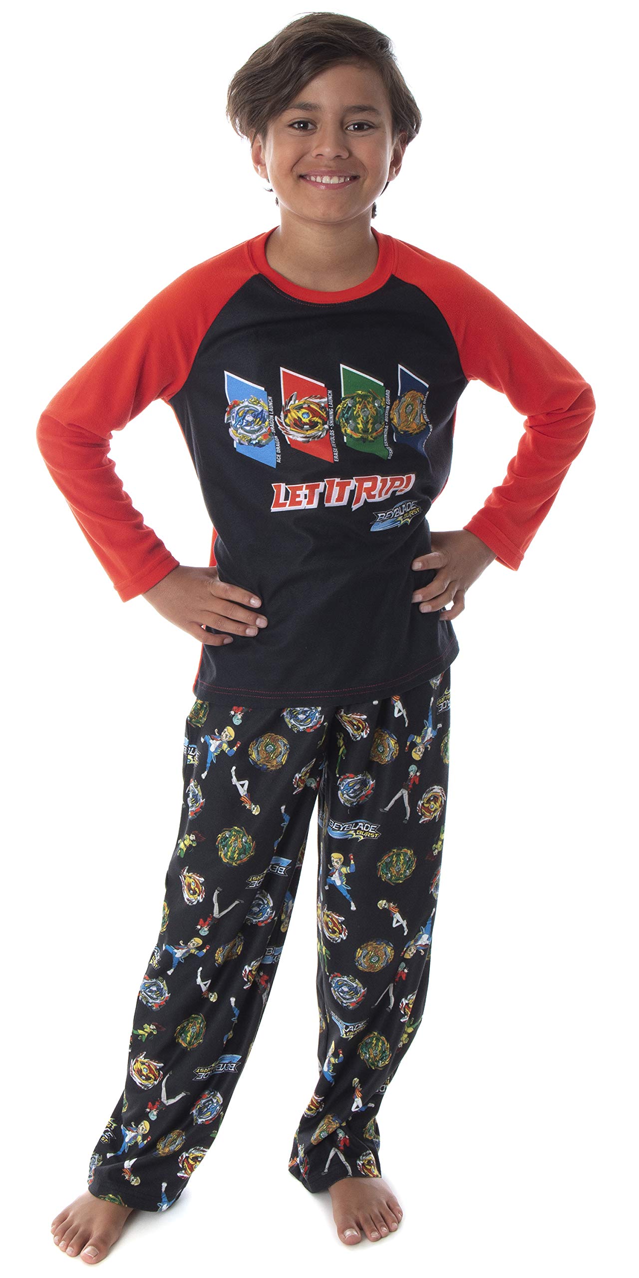 Photo 1 of ***MISSING THE BOTTOMS***Beyblade Burst Boys' Spinner Tops Fafnir Let It Rip! 2 Piece Shirt And Pants Kids Pajama Set (SM, 6/7)