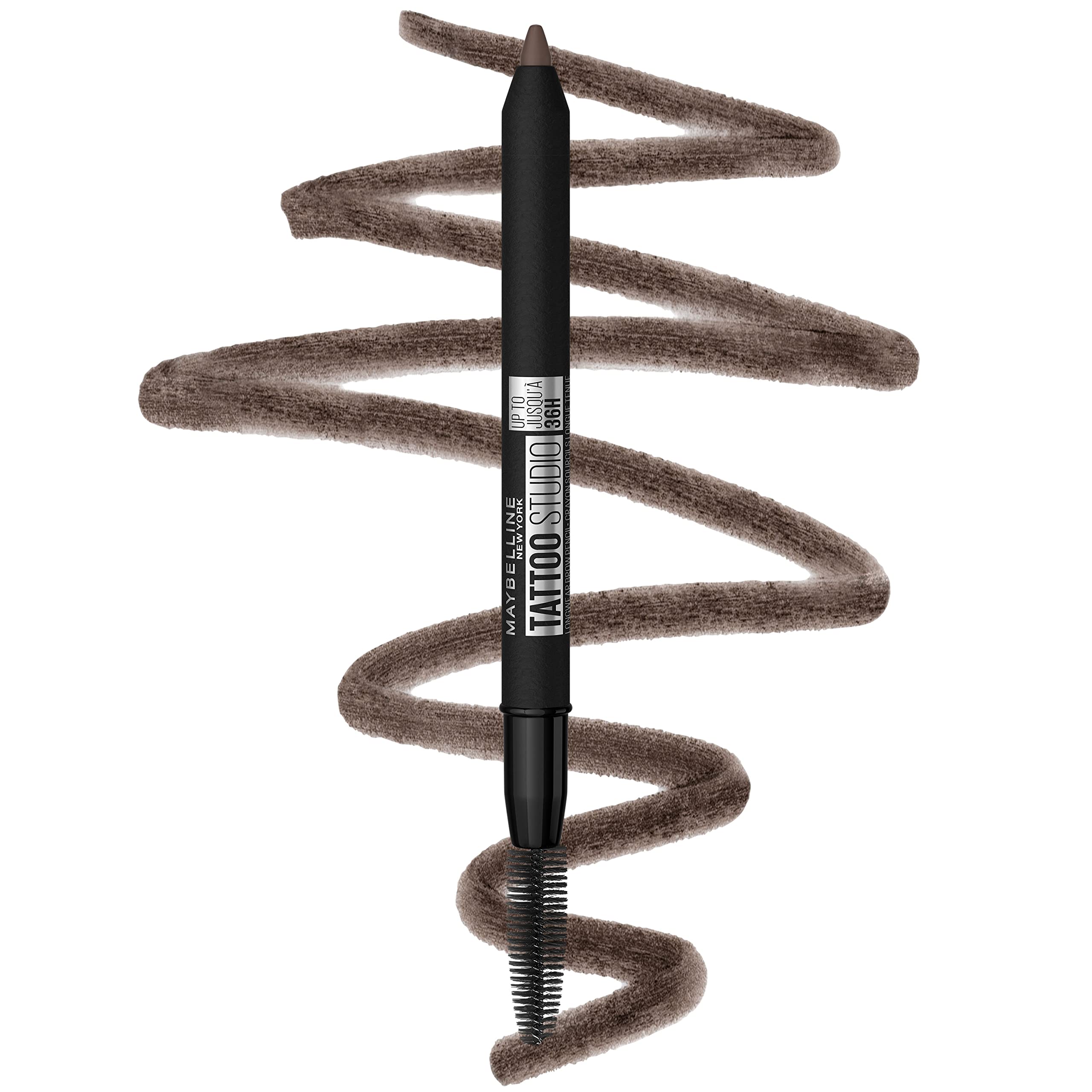 Photo 1 of Maybelline TattooStudio Waterproof Eyebrow Pencil, Sharpenable, Longwear, Long Lasting, Pigmented Eyebrow Pencil for Defined Brows, Deep Brown, 1 Count