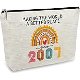 ancpeany 19th Birthday Gifts for Girls Makeup Bag, 2007 Happy 19th Birthday Decorations for Teen Girls, 19 Year Old Girl Birthday Gifts for Daughter, Sister, Granddaughter, Cosmetic Travel Pouch