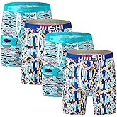 JINSHI Mens Design Long Leg Boxer Briefs Underwear Multipack