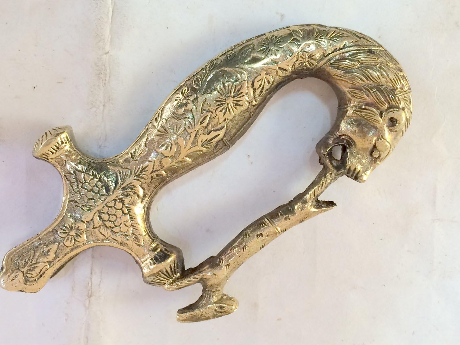 Mukesh Brass Vintage Reproduction Lion Hunting Rajput Hilt (Standard Size)