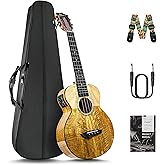 Caramel Glossy All Solid Mango Tenor Acoustic Electric Ukulele