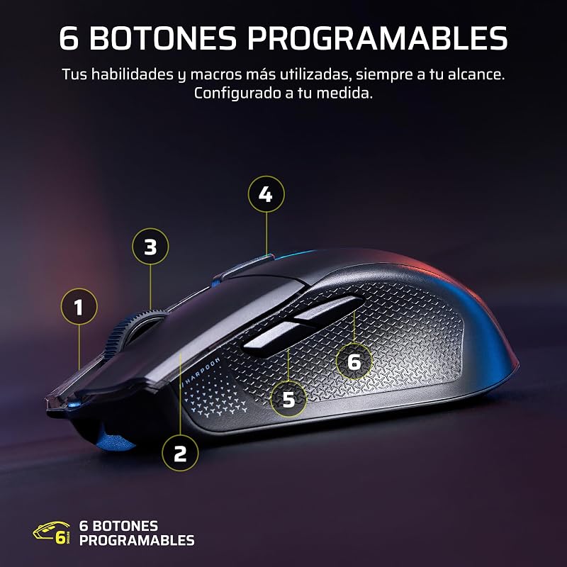 Harpoon v2 Wireless Ratón para Juegos – Negro