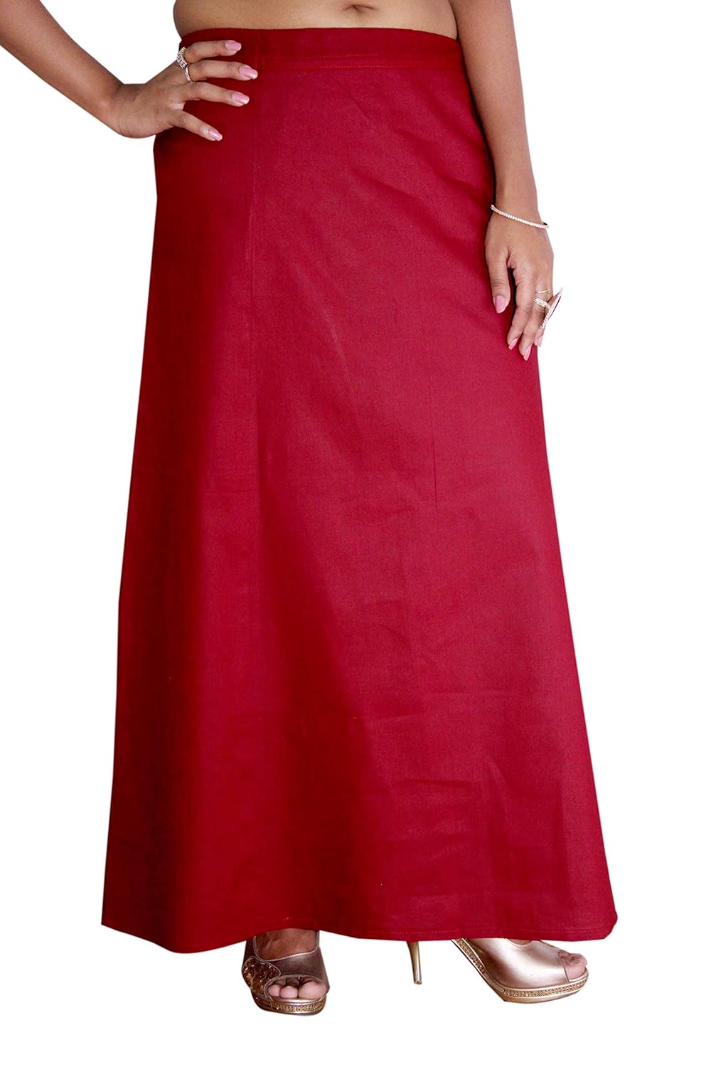 s.k. textiles women's cotton petticoat (cn002mn9l, maroon, xl)