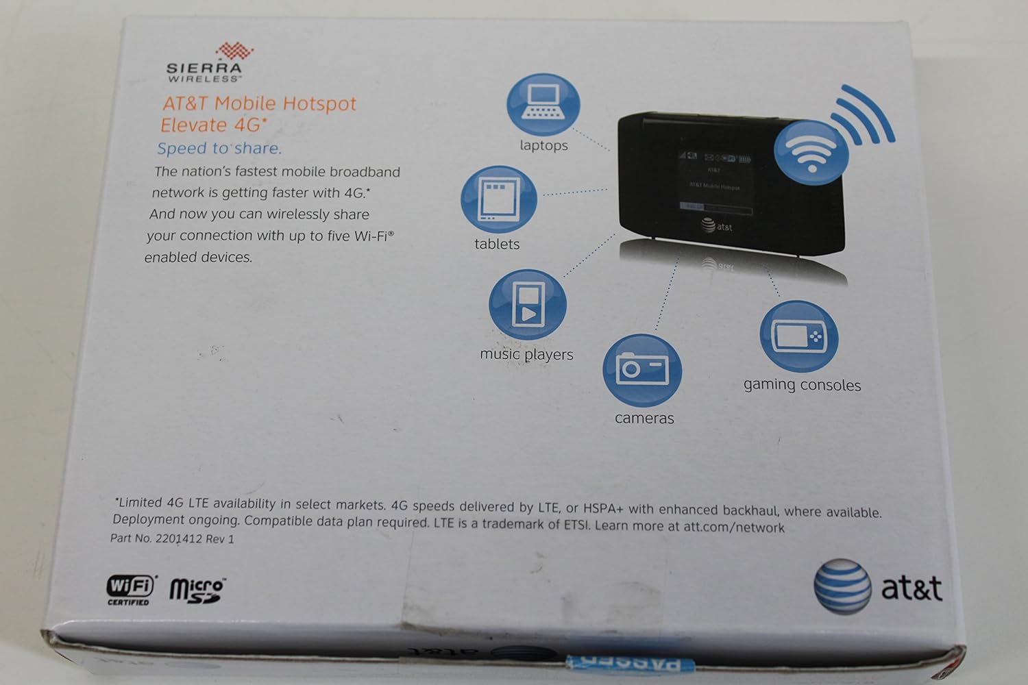 Amazon.com: AT&T Sierra Wireless Mobile Hotspot Elevate 4G: Cell Phones &  Accessories
