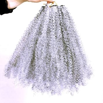 Amazon Com 16inch Grey Afro Kinky Curly Weft Hair Weave Bundles