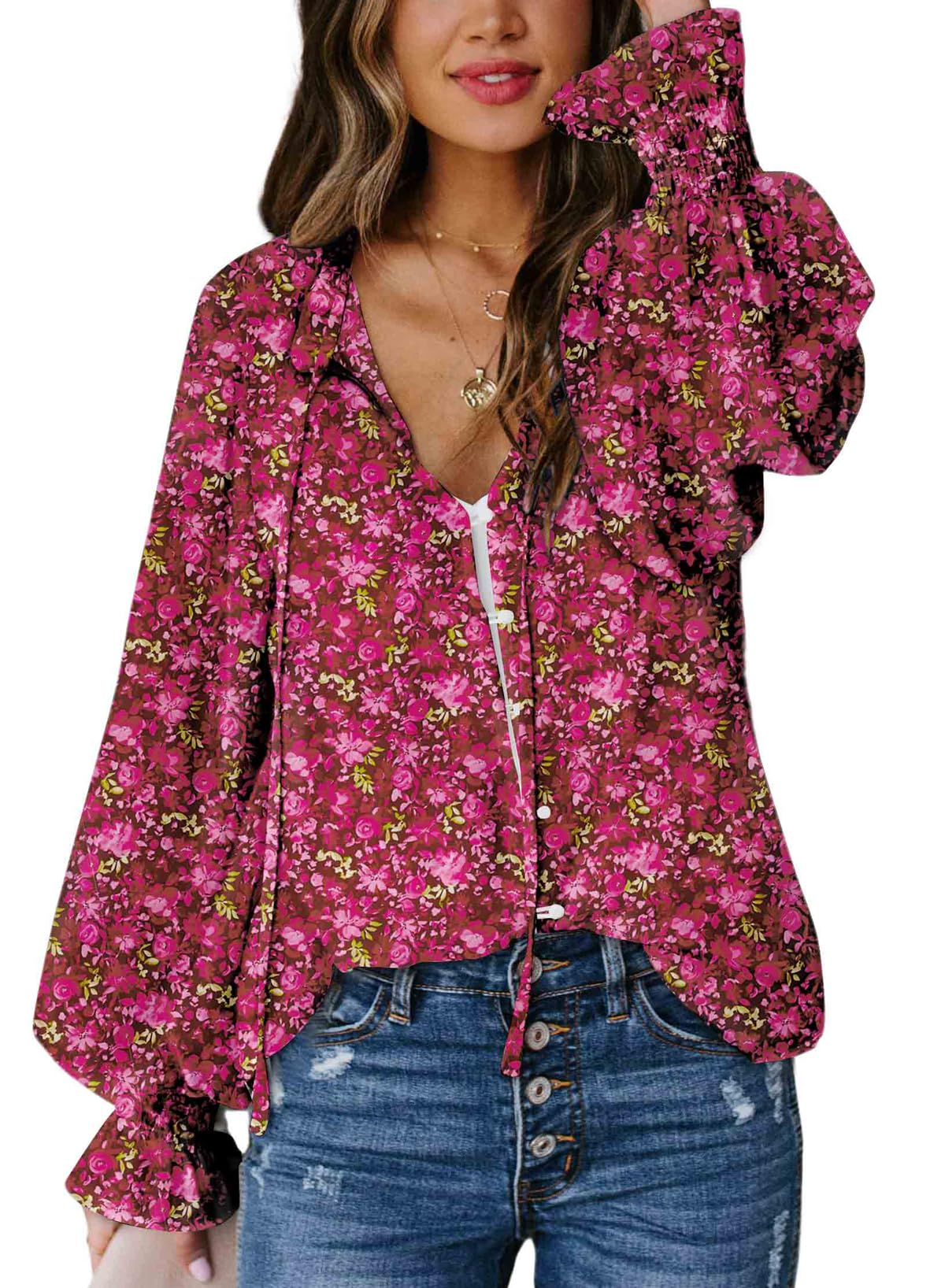 Biucly Women's Tie Dye Striped Sweatshirt - Casual Loose Fit Long Sleeve Pullover Top