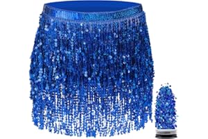 Funcredible Mini Skirt - Sequin Sparkly Skirt - Hula Skirt - Holographic Tassel Skirts