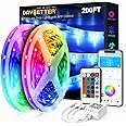 DAYBETTER LED Strip Lights 200ft (2 Rolls of 100ft), Color Changing Lights Strip for Bedroom, Desk, Indoor, Room Bedroom, Girl Boy Brithday Gifts RGB Decor with Remote and 24V Power Supply
