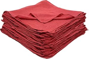 Pinnacle Mercantile 50 Pack 15” x 15” Red Shop Towel Extra Large Military Spec, Premium 100% Cotton Cleaning Towel for Oil, Fluids and Spills at Mechanic and Garage Shops, Washable, Packaged in USA