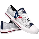 FOCO Houston Texans NFL Womens Glitter Low Top Canvas Shoes - 7