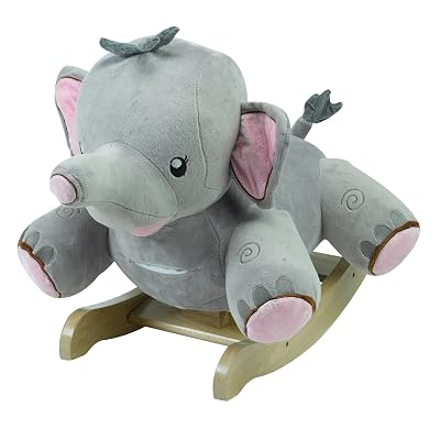 Rockabye Rosie The Elephant Rocker Ride On, Greypink