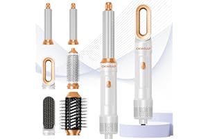 OKWRAP 6 in ONE Blow Dryer Brush,Air Curling Iron Round Brush Blow Dryer 800W,Ionic Hair Dryer Brush for Women, Hot Air Brush Hair Styling Tools 100-120V