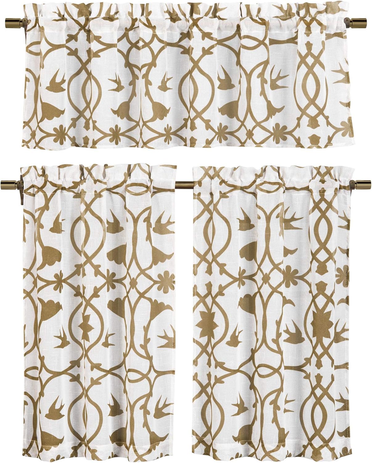 Best rustic 3 piece kitchen curtains