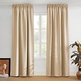 PONY DANCE Navy Blue Blackout Curtains 2 Panels 66 x 90 Pencil Pleat