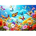 Jigsaw Puzzles for Adults 1000 Piece Puzzle for Adults 1000 Pieces Puzzle 1000 Pieces-Colorful Butterfly and Flowers