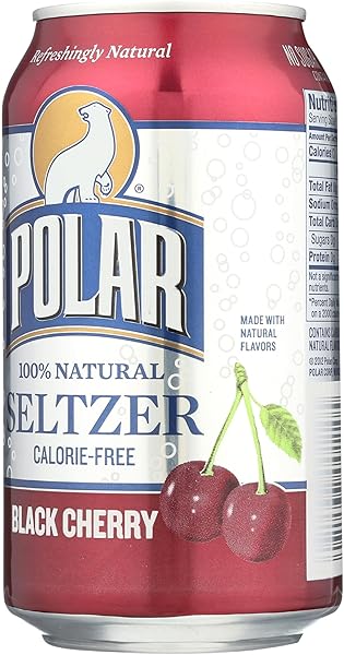 POLAR SELTZER WATER, BLACK CHERRY, 12 FL OZ