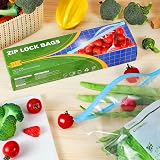 Hemiks 50 Pcs Food Storage Freezer Bags 4.55L Large Zip Lock Expandable Bottom view 5