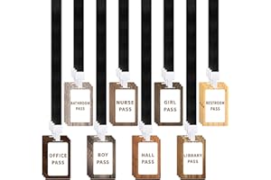 KOLEWO4EVER 48 Pieces Farmhouse Rustic Passes Set: 24 Pieces Passes and 24 Pieces Lanyards School Passes Set Hall Pass Restroom Pass Bathroom Pass Nurse Pass Library Pass Office Pass Girl Pass Boy Pass(Farmhouse)