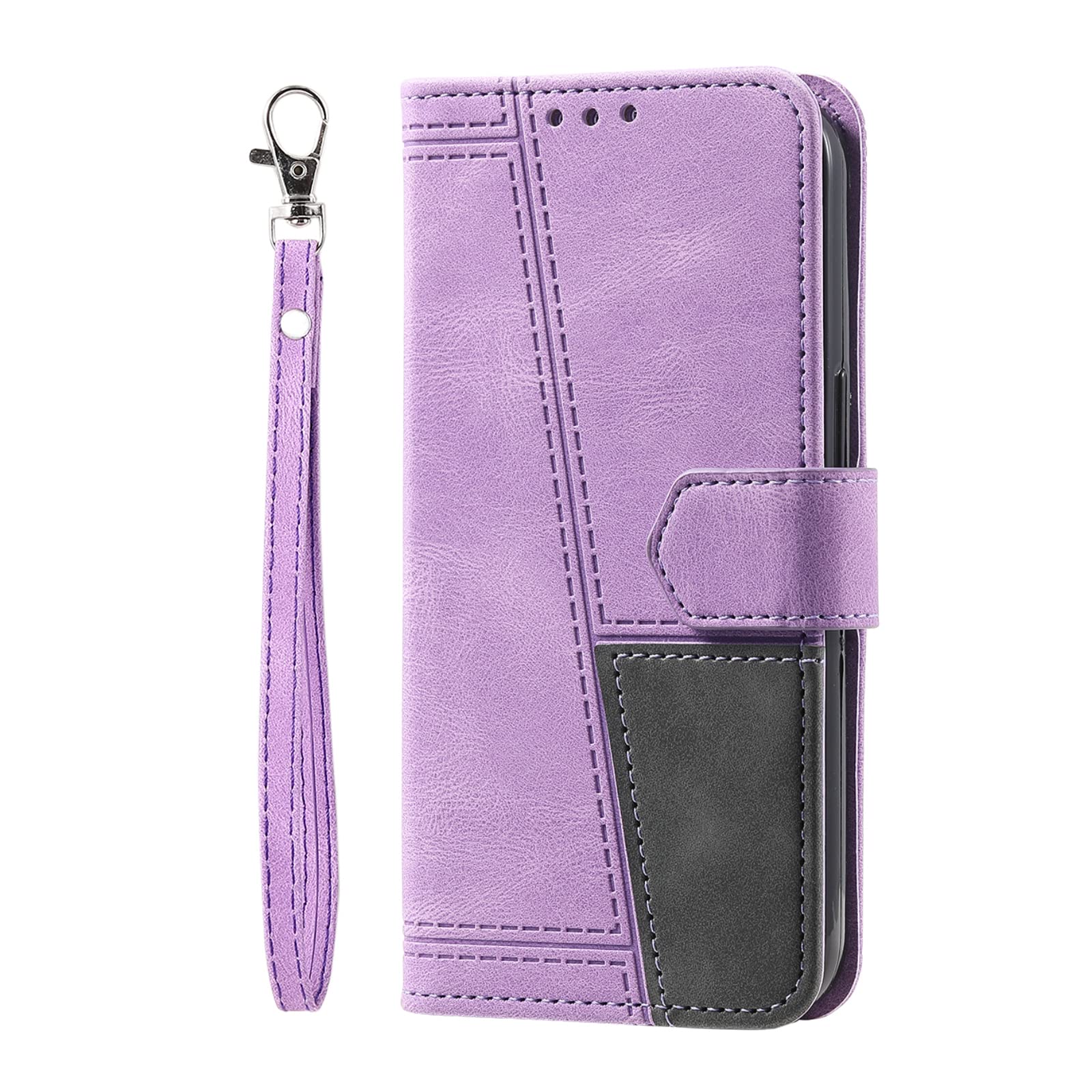 Unichthy For SONY Xperia 1 V Case Flip Shockproof Wallet Case PU Leather with Stand Magnetic Closure Bumper Silicone Protective Folio Phone Cover for SONY Xperia 1 V Light Purple