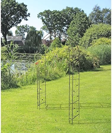 Unbekannt Rosenbogen Aus Metall 260 Cm Hohe Rankhilfe Rankbogen Rankgitter Gartentor Amazon De Garten