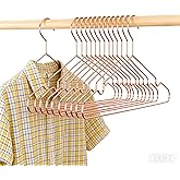 KOOBAY Rose Gold Coat Suit Shirt Metal Wire Standard Clothes Hangers, 30 Pack Heavy Duty Shirt Blouse Hanger 16.5” Coat Suit Bridal Boutique Space Saving Slim Wire Hanger