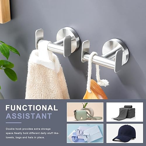 DELITON Towel Hooks/Coat Hook Wall Mounted Bathroom Wall Hooks