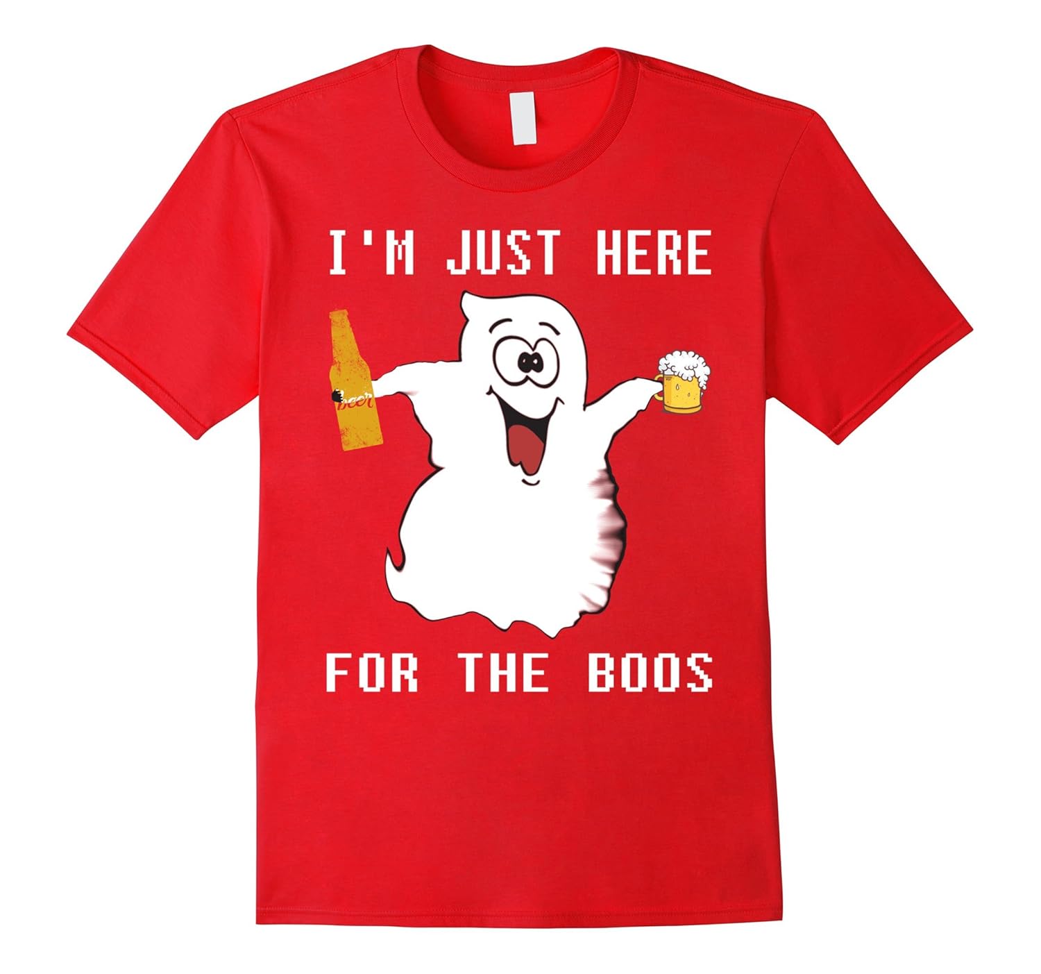 I'm Just Here For The Boos Shirt Funny Halloween Beer Tee-ANZ