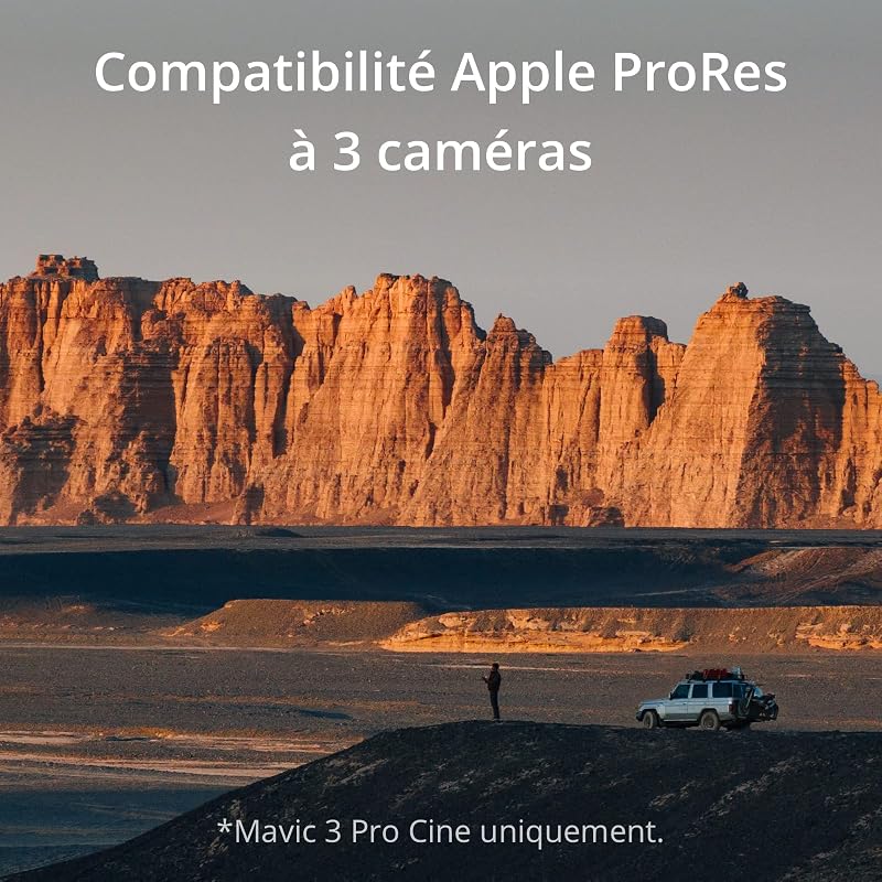 Mavic 3 Pro Cine avec DJI RC Pro (écran haute luminosité), Drone phare à trois caméras, Compatibilité Apple ProRes avec 1 To de stockage. Trois Batteries de Vol Intelligentes