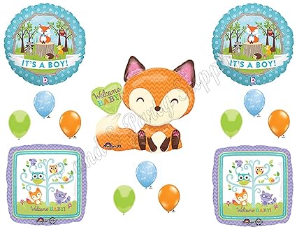 Amazon Com It S A Boy Woodland Friends Baby Shower Balloons