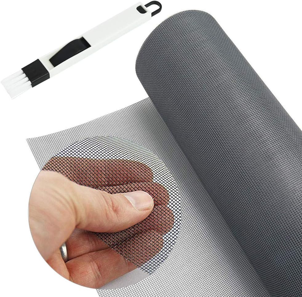 BUZIFU Fiberglass Window Screen Mesh 1.2x2.5m Insect Fly Wire Mosquito Net Grey