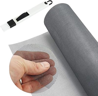 BUZIFU Fiberglass Window Screen Mesh 1.2x2.5m Insect Fly Wire Mosquito Net Grey