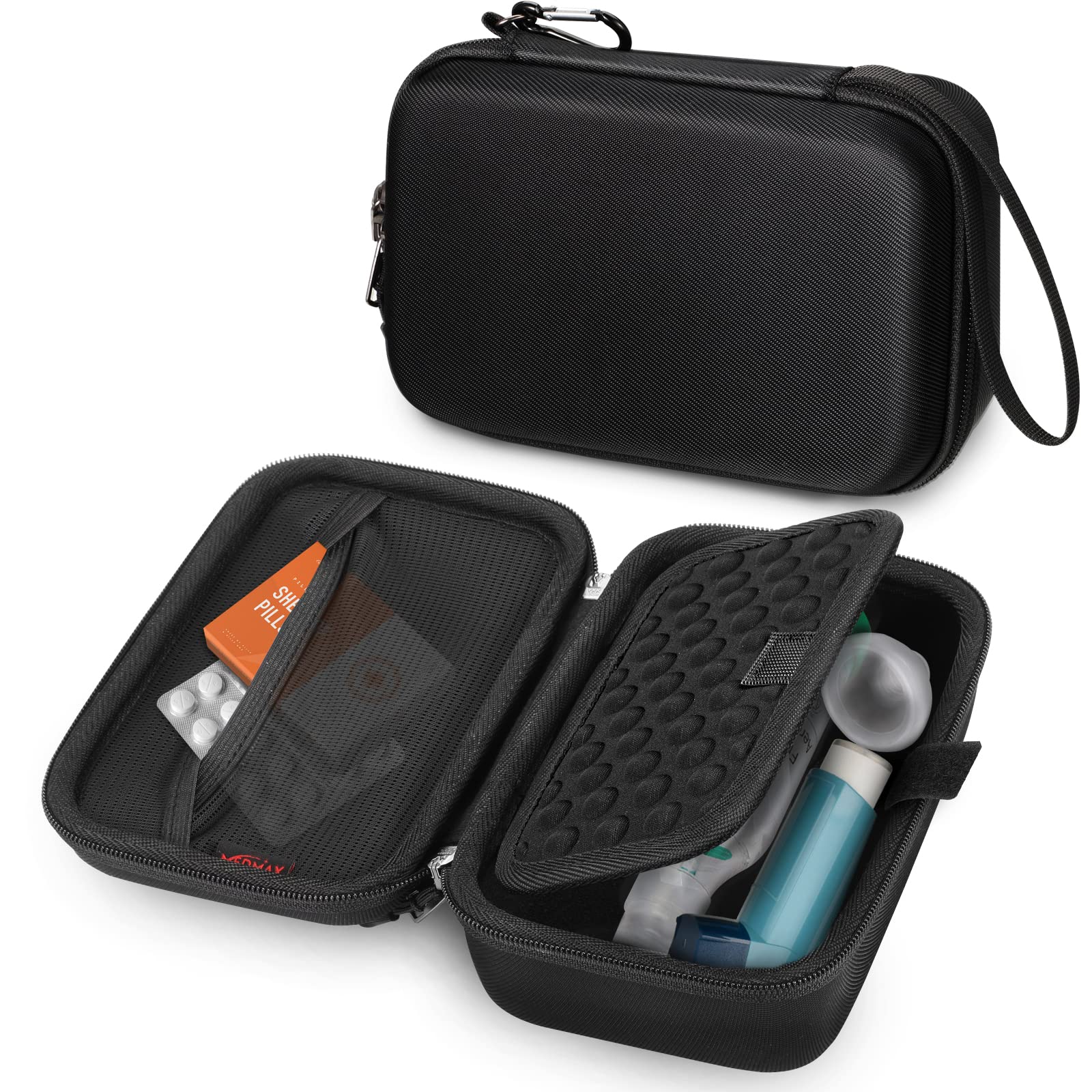 Hard Shell Case for Portable Nebulizer Asthma Inhaler, Portable Shockproof Anti-Scratch Travel Carrying Case for Personal Inhalers Nebulizador for Breathing Problems Handheld Nebulizer, Black