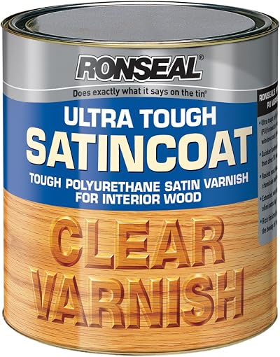 Ronseal UTVSC750 750ml Ultra Tough Internal Clear Satincoat Varnish Wood