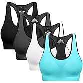 Racerback Sports Bras for Women with Pads - High Impact Athletic Tank Tops for Yoga and Workout Brassieres Bra