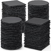 72 PCS Black Slate Stone Coasters, MAPRIAL 4 Inch 36 PCS Square, 36P Round Coaster Bulk for Laser Engraving Material Blank Handmade Drinks Costers for Engraver, Etching, Gifts, Christmas, DIY, Wedding