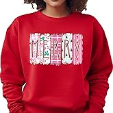 Merry Christmas Sweatshirt, Cute Holiday Shirt, Colorful Plaid Christmas Hoodie, Vintage Merry Graphic Sweater for Women and Kids, Festive Winter Outfit, Family Matching Christmas Top