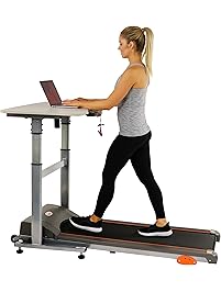 Sunny Health & Fitness Treadmill Desk Workstation with Power Adjustable Table Height, SF-TD7704