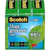 Scotch Magic Greener Tape & Hallmark Christmas Wrap Bundle - Rustic Red Trucks & Snowflakes Design