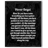 AMERICAN LUXURY GIFTS Never Forget How Far You Have Come - Inspirational Wall Art Print – Motivational Wall Decor for Home, O