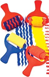 Baker Ross AF731 Sponge Patterned Rollers Set of 6 7cm Wide view 5