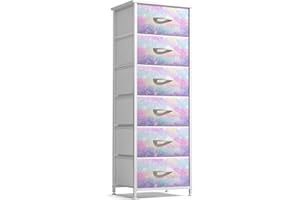 Sorbus Dresser Storage Tower, Organizer Drawers for Closet Boys & Girls Bedroom, Bedside Furniture, Chest for Home, College Dorm, Steel Frame, Wood Top, Fabric Bins(Aqua)