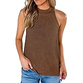 SySea Womens Summer Loose Knit Shirts Sleeveless Halter Neck Sweater Tank Tops