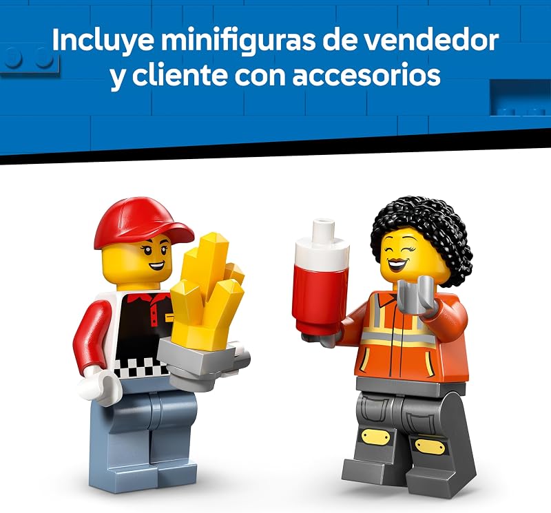City Toy Chip Truck - Kit de Modelo de Veículo com Suporte Destacável, 2 Minifiguras e Comida de Brinquedo - Presente de Aniversário para Crianças 5+ Anos - 60488 — foto 5 de 8