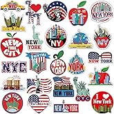 Fabbay 25 Pcs New York Fridge Magnet Magnetic Refrigerator Stickers New York Souvenirs Gifts Refrigerator Magnets for Fridge Laptop Locker Home Decoration Accessories