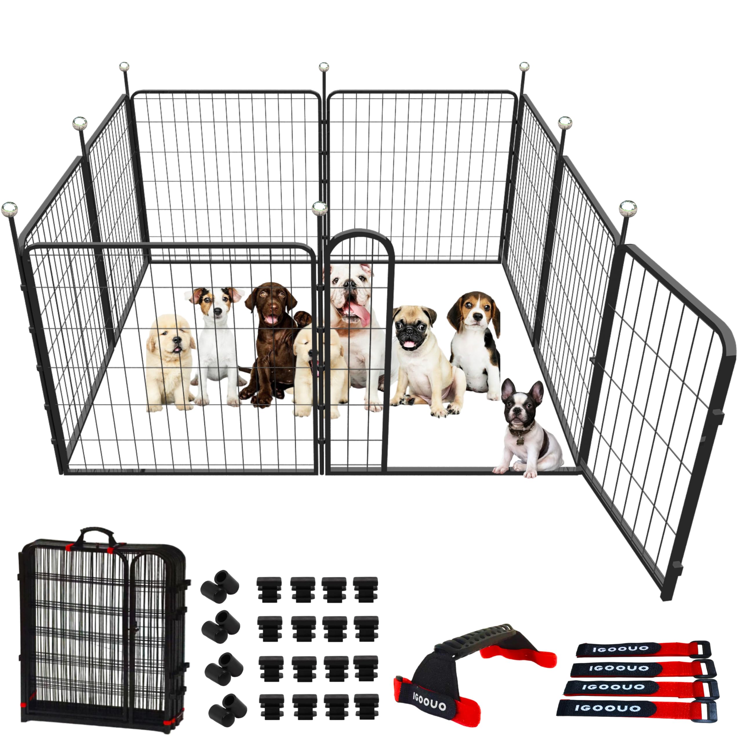 IGOOUO Dog Playpen Indoor/Outdoor,32'' Portable Dog Crates with Easy ... - Dog Crate For Tiny Rv