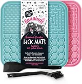 BUGALUGS Lick Mat Dual Pack 100% Food Grade Silicone BPA Free Pink & Blue