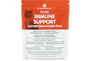 Dr. Bill’s Feline Immune Support | Boosts Cat Immunity and Health with Colostrum, Beta Glucan, Turkey Tail Mushroom, Zinc & V